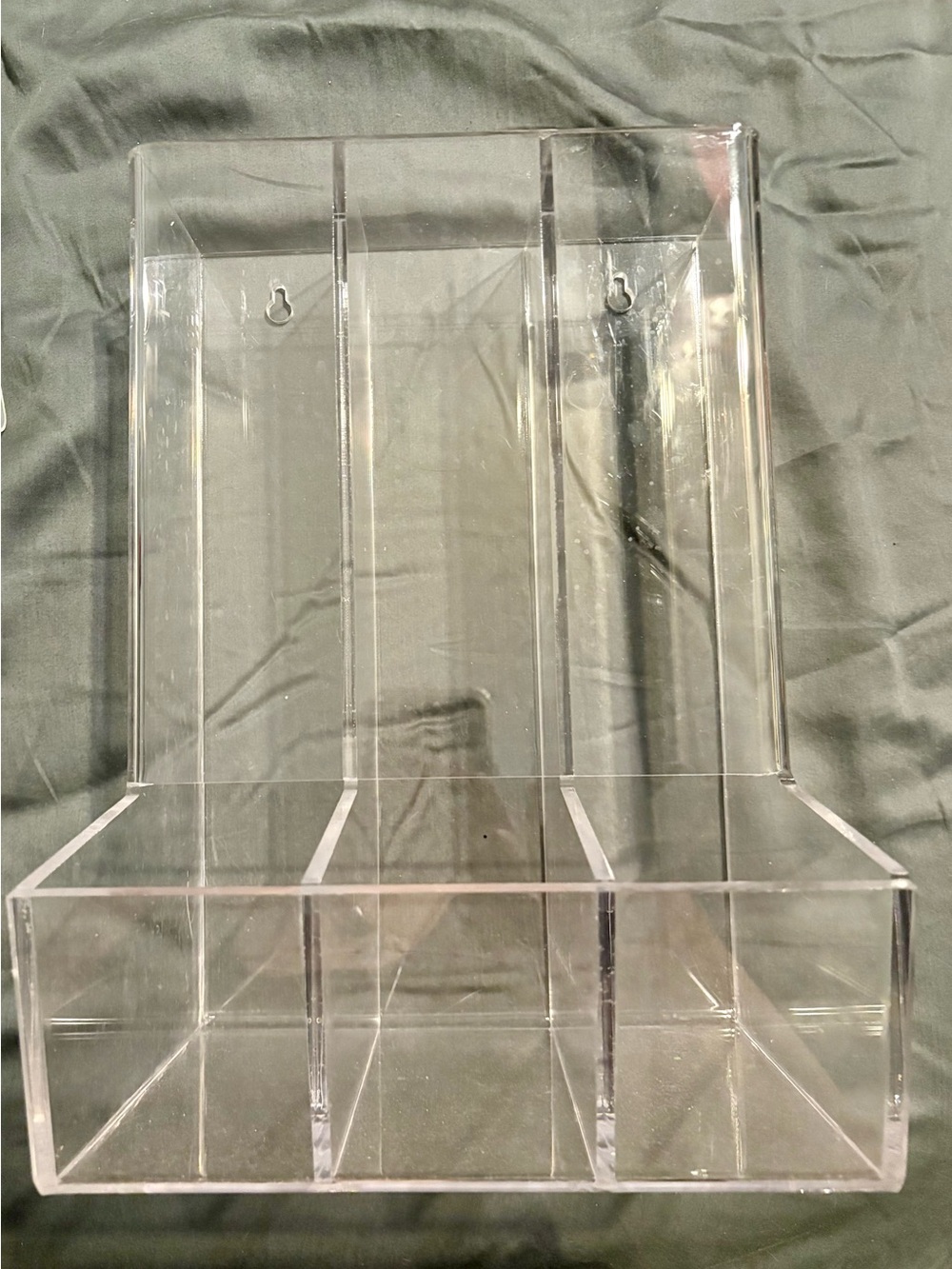17- Huntington Home 3 section Clear Acrylic Wall Organizer
